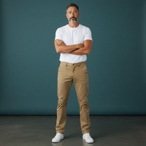 Tommy Bahama Mens Khaki Chino Pants Size 35x30 Straight Leg Cotton Blend